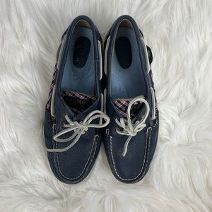Navy blue sperry boat shoes size 7.5